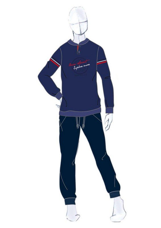 Pigiama Ragazzo Lungo Cotone Navigare cod.141624J