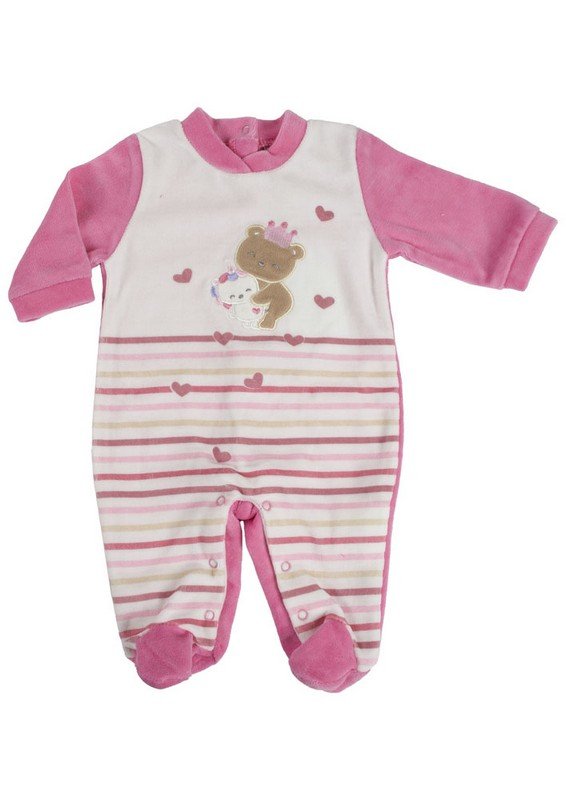 Tutina Con Piede Ciniglia Pastello cod.TC30AB
