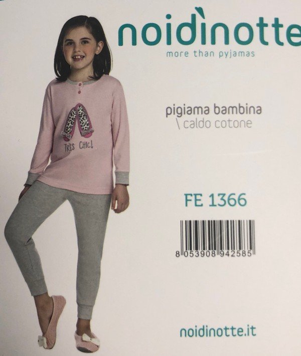 Pigiama Bambina Caldo Cotone Noidìnotte cod.FE1366