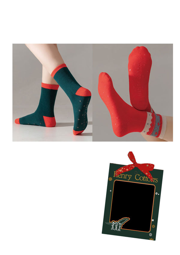 Giftbox Bipack Calza Corta Abs Antiscivolo Natale Donna Henry Cotton's