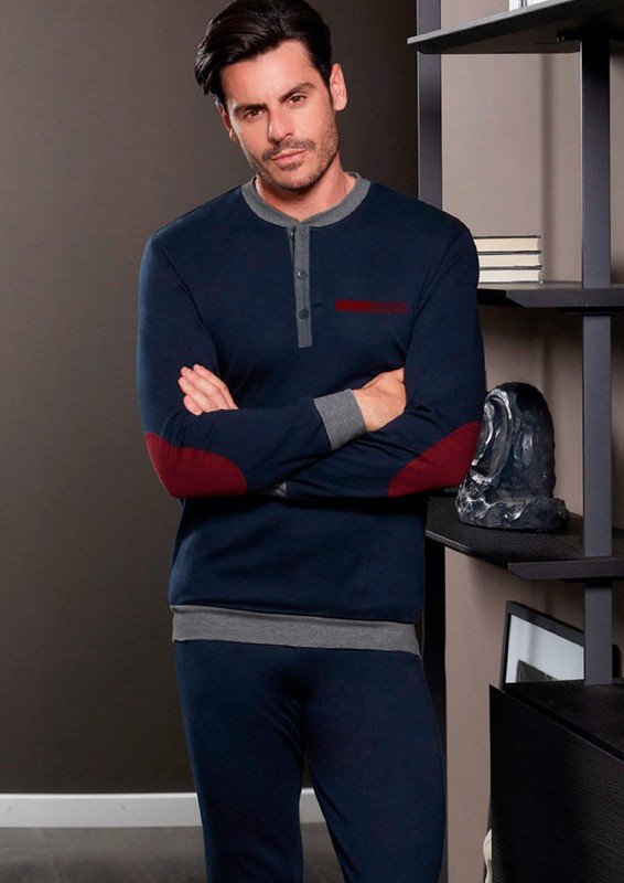 Pigiama Lungo Uomo Caldo Cotone Coveri cod.EP2093