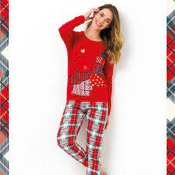 Pigiama Donna Caldo Cotone Natale Il Granchio cod.GP6027