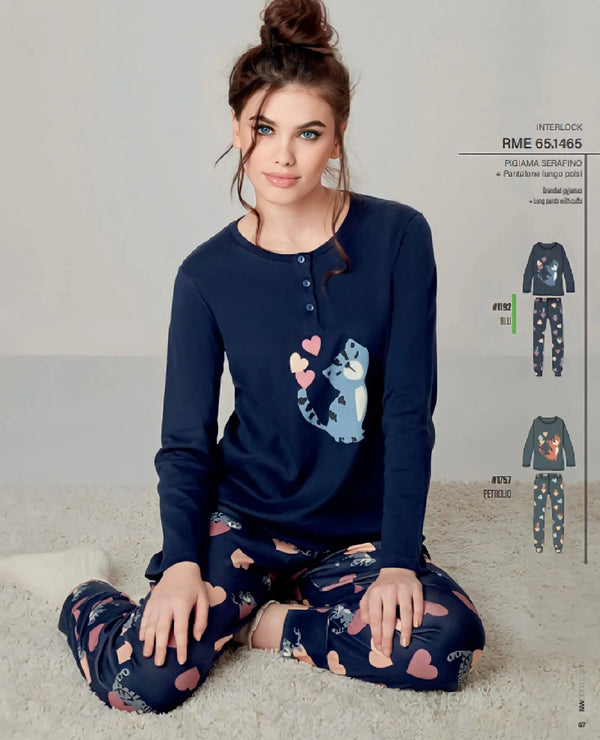Pigiama Donna Caldo Cotone Infiore cod.RME1465