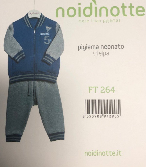 Pigiama Neonato Felpato Noidìnotte cod.FT264