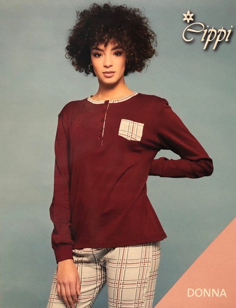 Pigiama Serafino Donna Interlock Cippi cod.2101