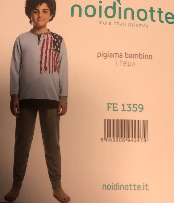 Pigiama Bambino Felpato Noidìnotte cod.FE1359