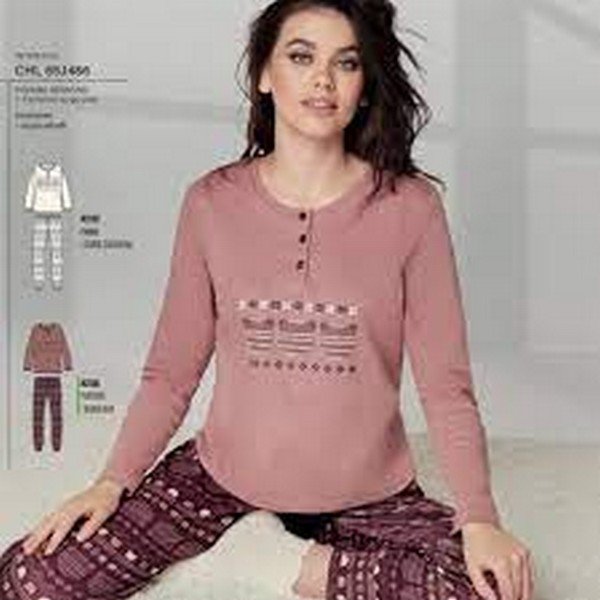 Pigiama Donna Caldo Cotone Infiore cod.CHL1486