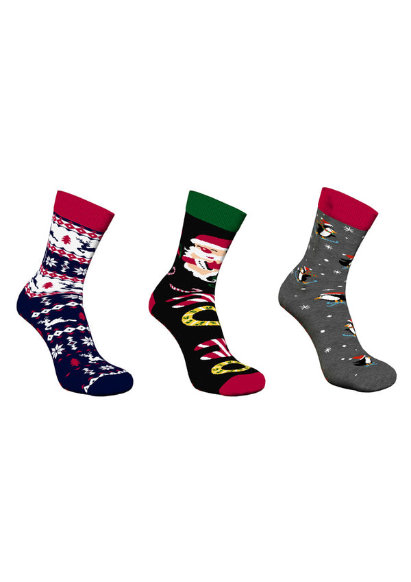 Calza corta antiscivolo abs uomo caldo cotone Natale COVERI COD.RUDOLF-GB_MIX2