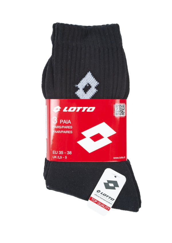 Tripack Calza Tennis Spugna Lotto cod.TENNIS-NE