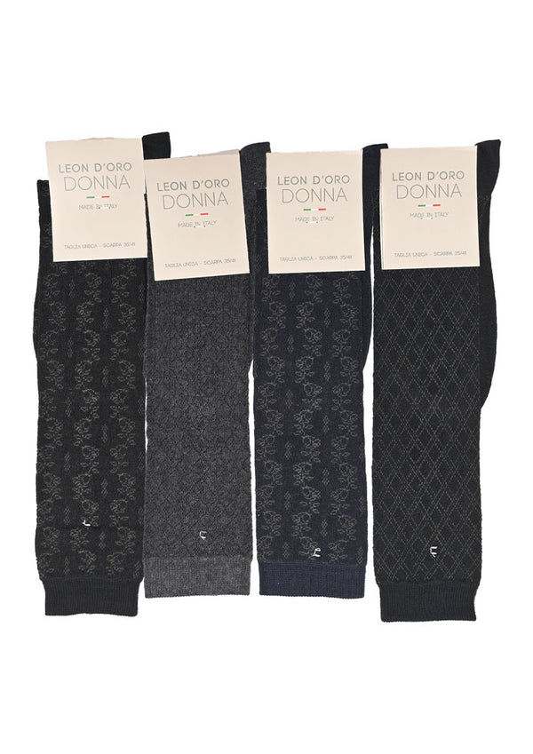 Calza Lunga Donna Caldo Cotone Leon d'oro 2015