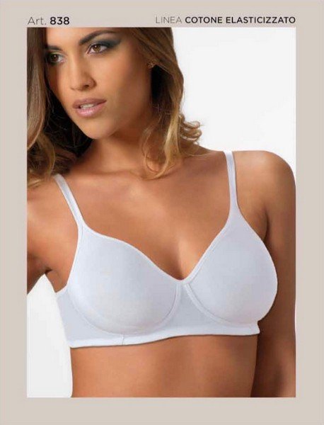 Reggiseno Cotone Elasticizzato In Cotone Coppa B Senza Ferretto cod.838