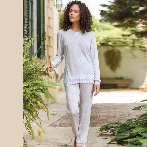 Pigiama Donna Lungo Cotone Jadea cod.3175