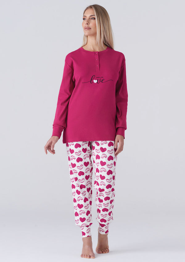 Pigiama Donna Cotone Lungo Karelpiù cod.KC7045