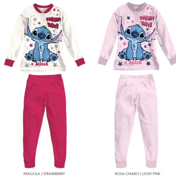 Pigiama Caldo Cotone Lungo Bambina Lilo Stitch cod.DY50A6051