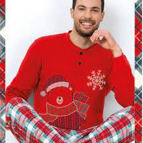 Pigiama Uomo Caldo Cotone Natale Il Granchio cod.GP2042