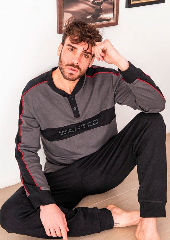 Pigiama Uomo Lungo Caldo Cotone Wanted cod.WP115