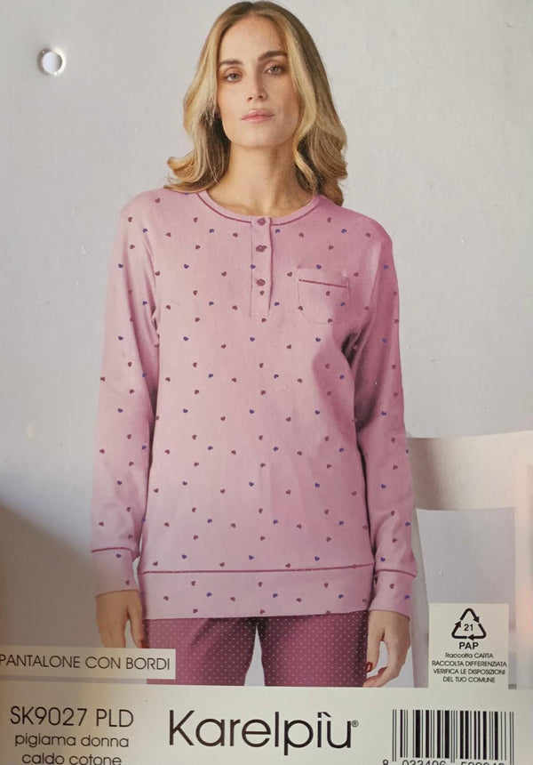 Pigiama Donna Caldo Cotone Karelpiù SK9027