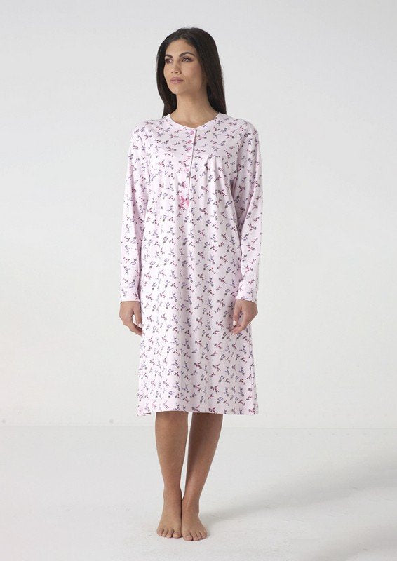 Camicia da Notte Manica Lunga Caldo Cotone cod.KF5003