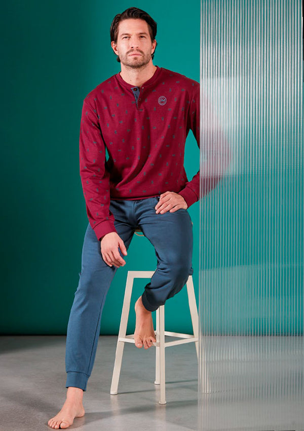 Pigiama Manica Lunga Caldo Cotone Uomo Paul Martin 54430