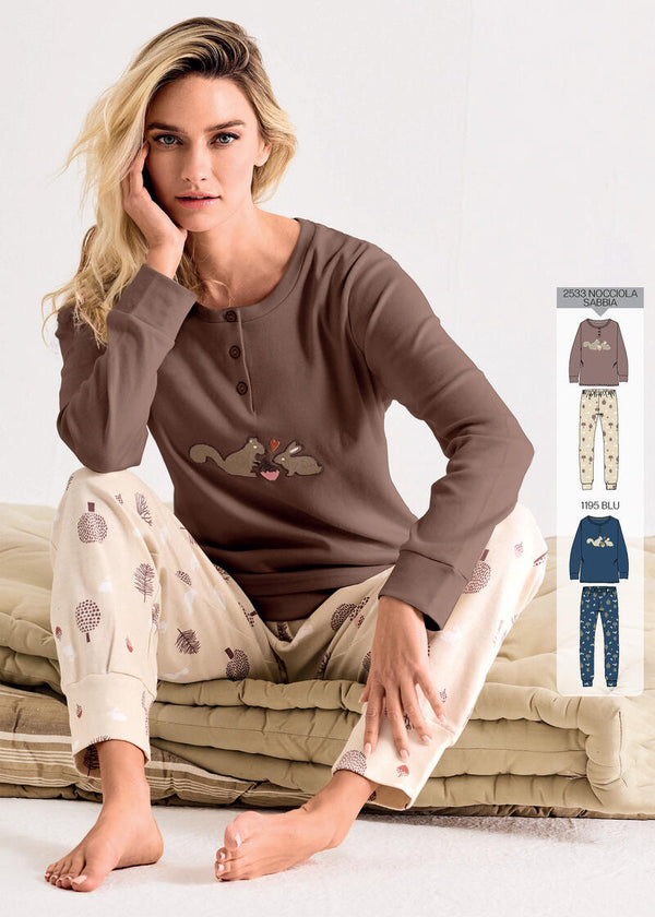 Pigiama Serafino Donna Interlock cod.HVR652827