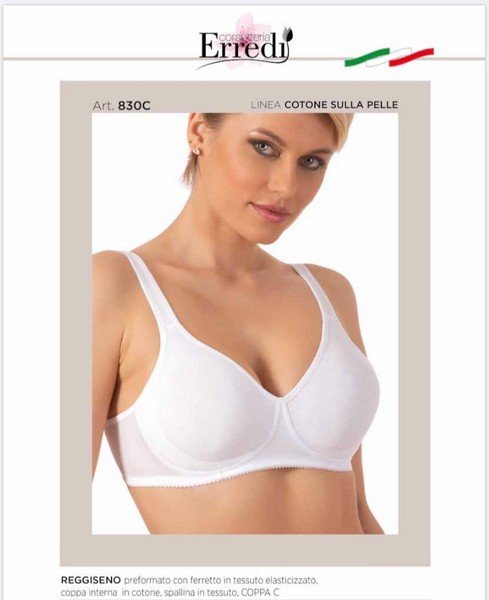 Reggiseno Cotone Sulla Pelle In Coppa C Erredì cod.830/C